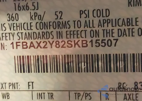 2025 Ford Transit-350 Passenger Van Xl from USA, damaged, VIN 1FBAX2Y82SKB15507